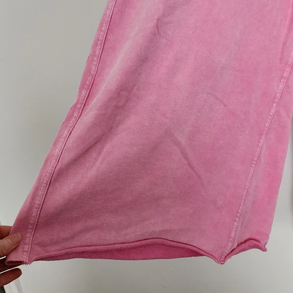 Easel Mineral Washed Wide Leg Pants ISLAND PINK - Picture 4 of 7